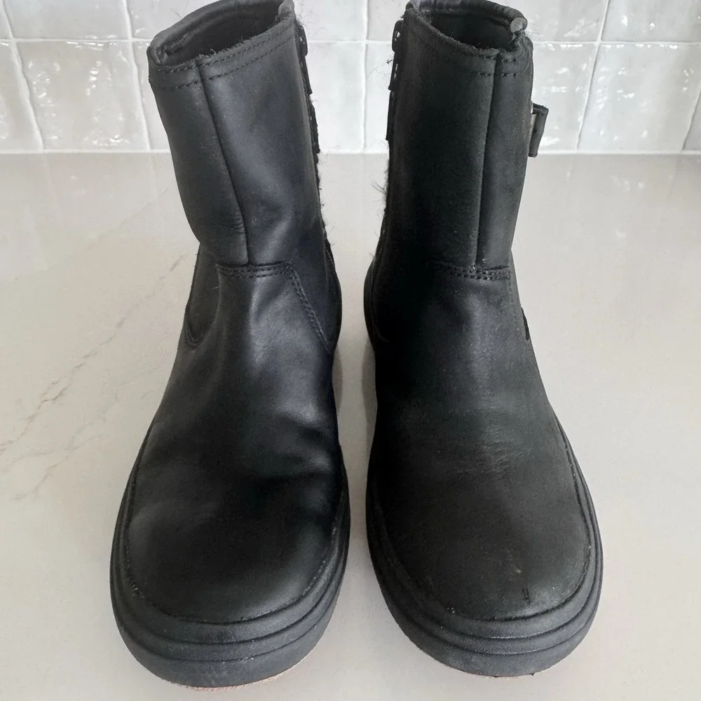 Merrell Holly 2 Buckle Waterproof Boots Womens 5.5‎ Black Side Zip Wool J003628